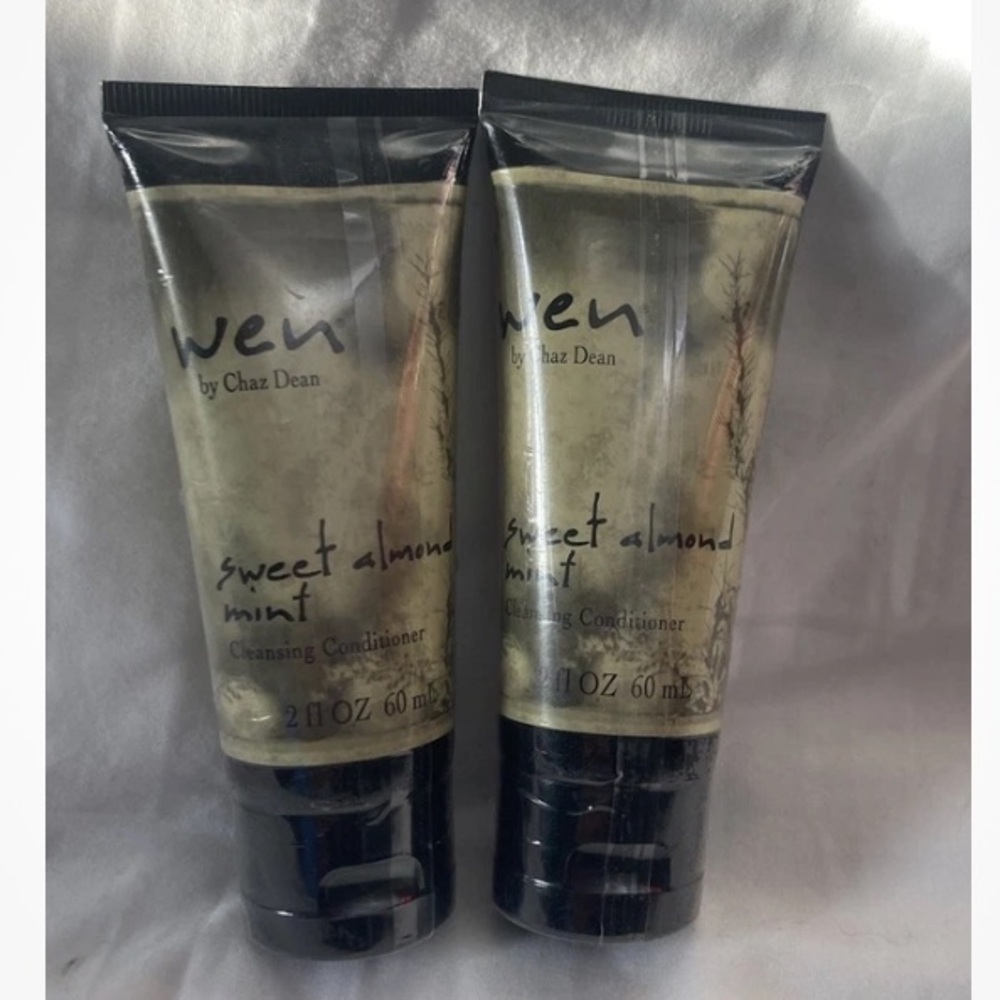 6-2 Wen Cleansing Conditioner SWEET ALMOND MINT 2oz Travel Size Tube Lot x2